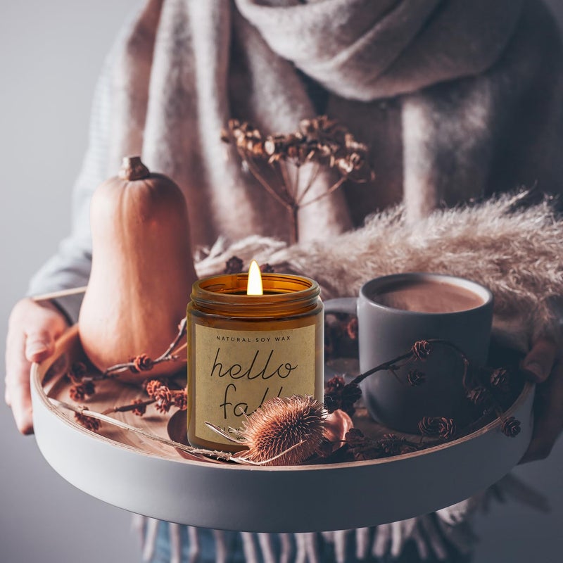 Lihome ديكورات الخريف للمنزل - شموع الخريف هدايا الخريف للنساء شموع معطرة من شمع الصويا الطبيعي والتوابل - Image 5